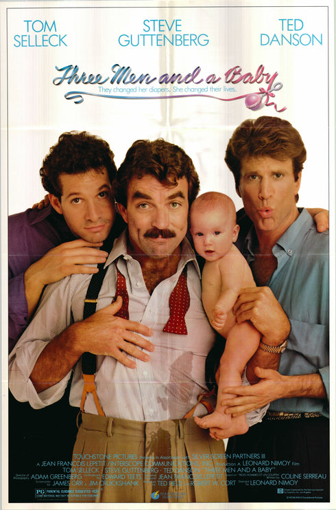 three men and a baby 1987 one sheet poster folded