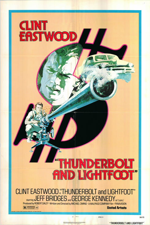 thunderbolt and lightfoot 1974 version d one sheet poster folded
