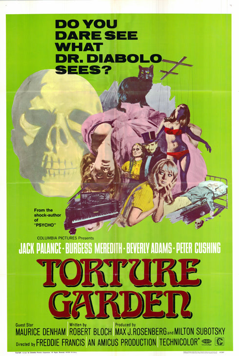 torture garden 1967 one sheet poster folded
