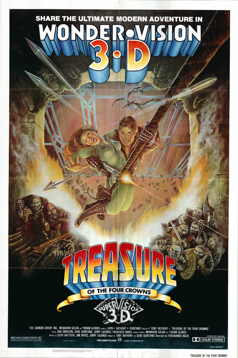 treasure of the four crowns 1983 one sheet poster folded