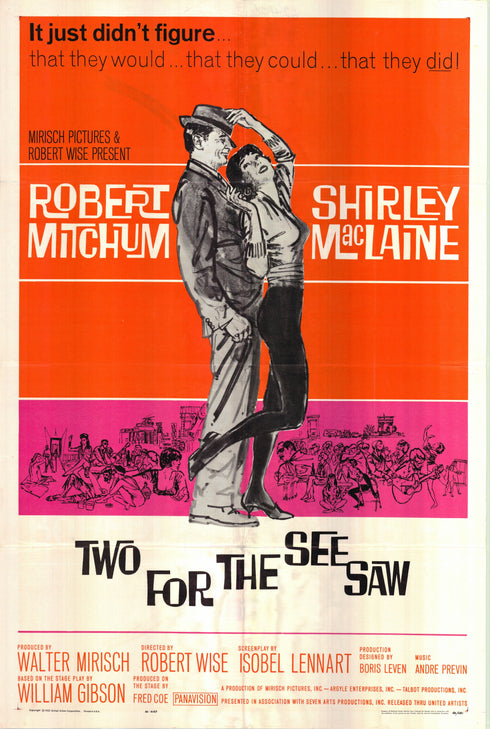 two for the seesaw 1962 one sheet poster folded