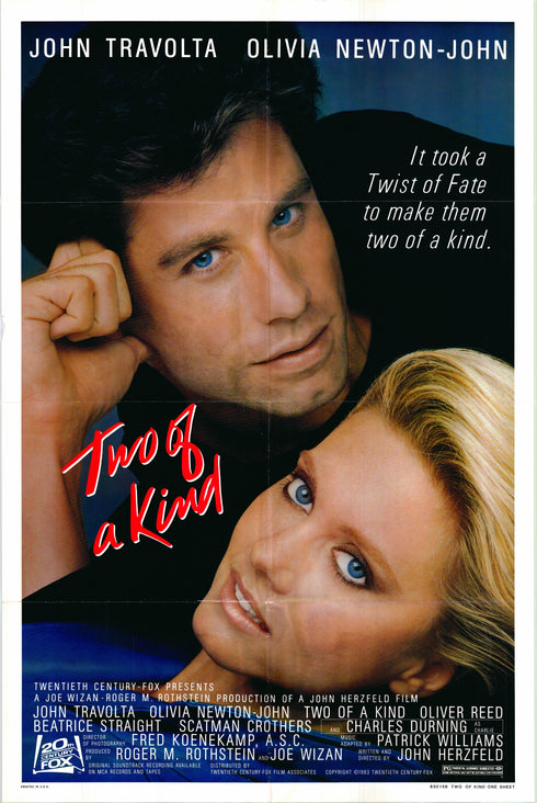 two of a kind 1983 one sheet poster folded