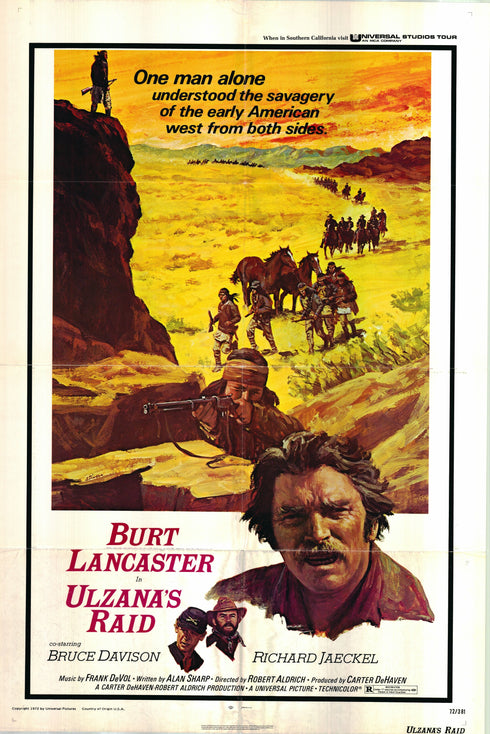 ulzana's raid 1972 one sheet poster folded