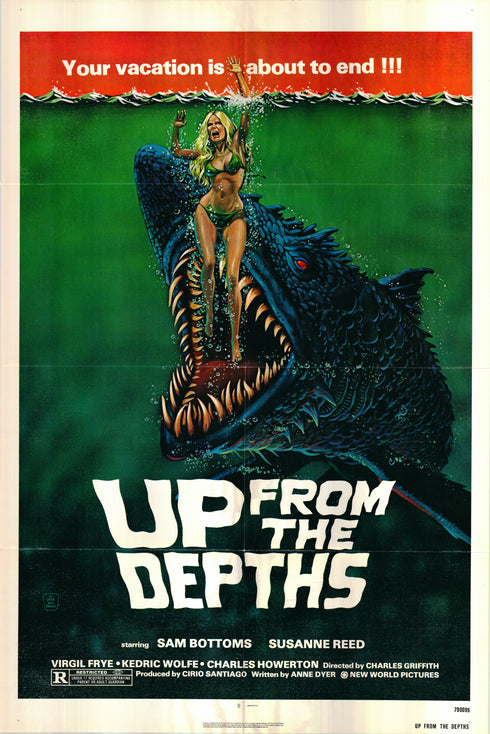 up from the depths 1979 one sheet poster folded