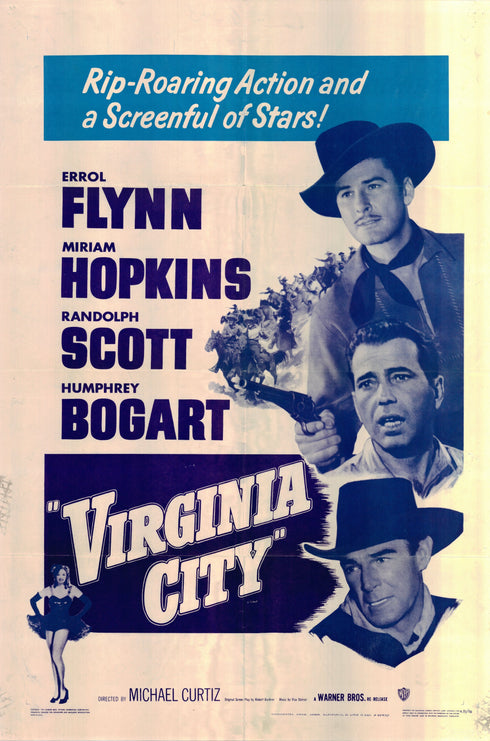 virginia city 1951R one sheet poster folded