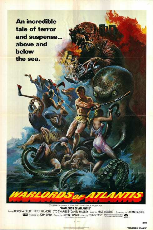 warlords of atlantis 1978 one sheet poster folded