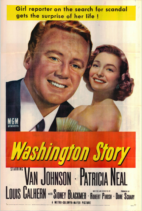 washington story 1952 one sheet poster folded