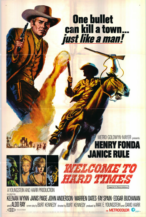 welcome to hard times 1967 one sheet poster folded