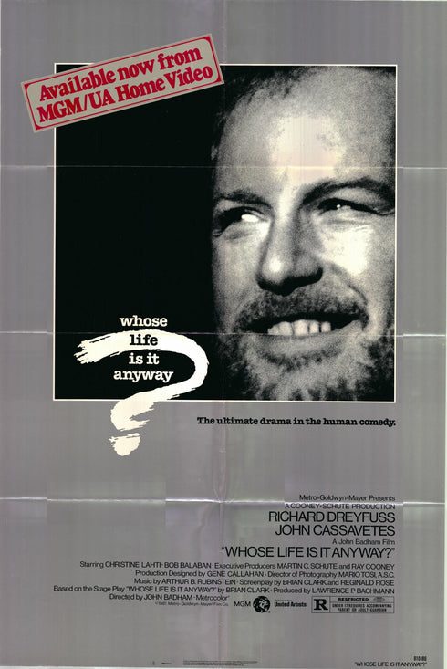whose life is it anyway? 1981 one sheet poster folded