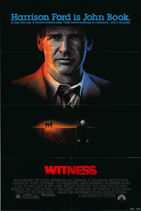 witness 1985 one sheet poster folded