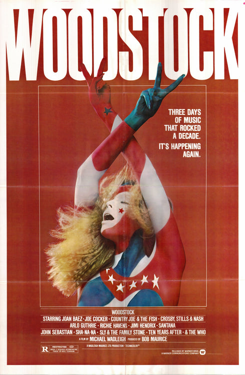 woodstock 1979R one sheet poster folded