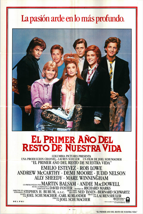 el primer año del resto de nuestra vida (st. elmo's fire) 1985 spanish one sheet poster folded