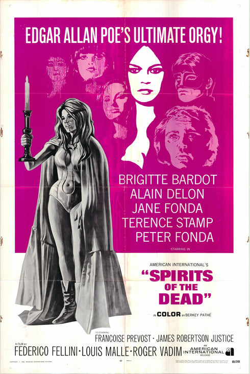 spirits of the dead 1969 one sheet poster folded