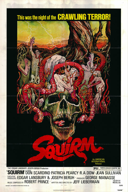 squirm 1976 one sheet poster folded
