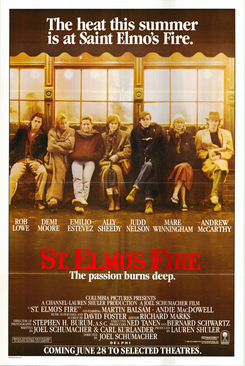 st elmo's fire 1985 one sheet poster folded