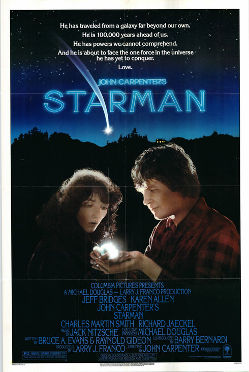 starman 1984 one sheet poster folded