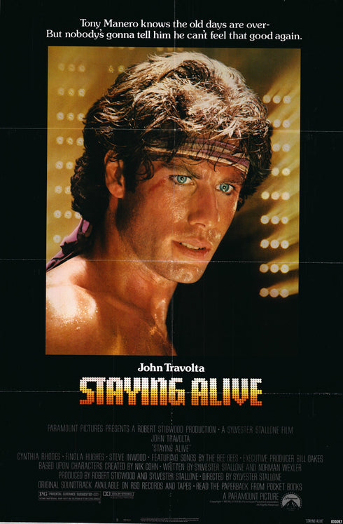 staying alive 1983 one sheet poster folded
