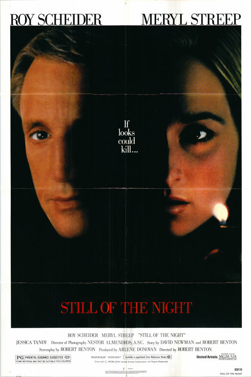 still of the night 1982 one sheet poster folded