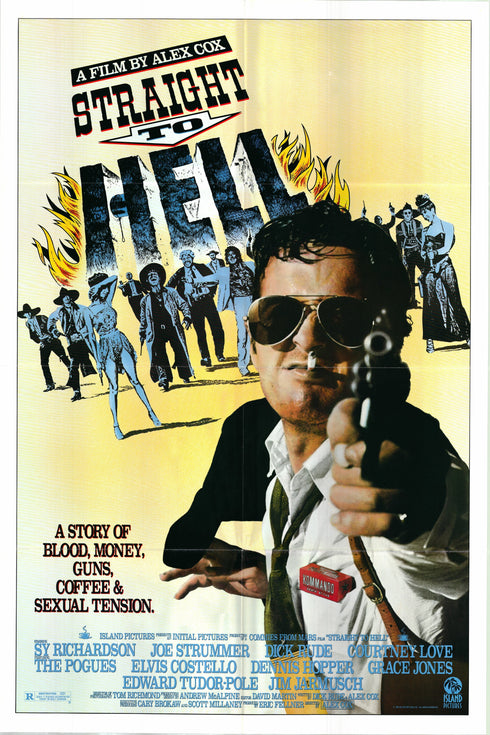 straight to hell 1987 one sheet poster folded