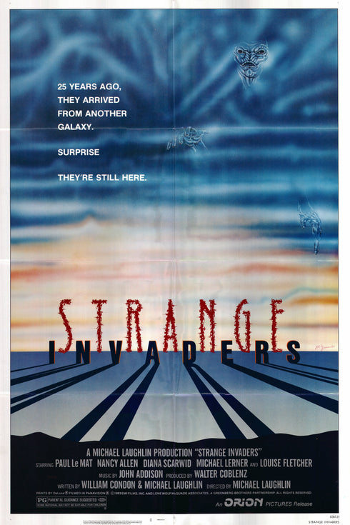 strange invaders 1983 one sheet poster folded