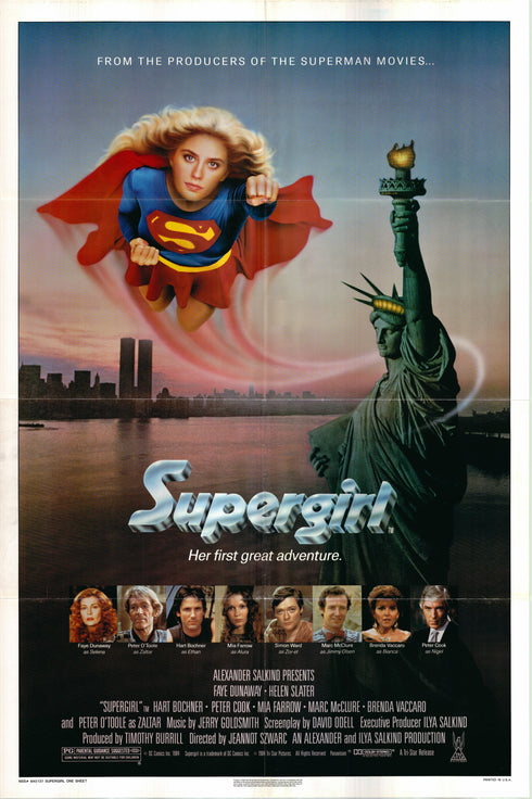 supergirl 1984 one sheet poster folded