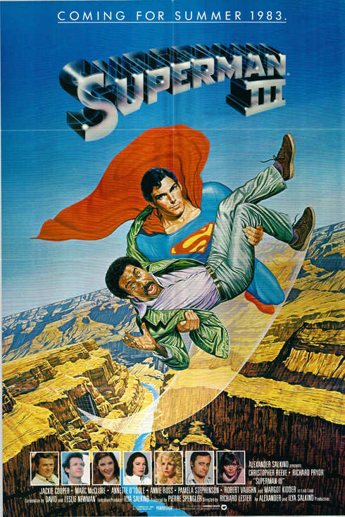 superman 3 1983 advance one sheet poster folded
