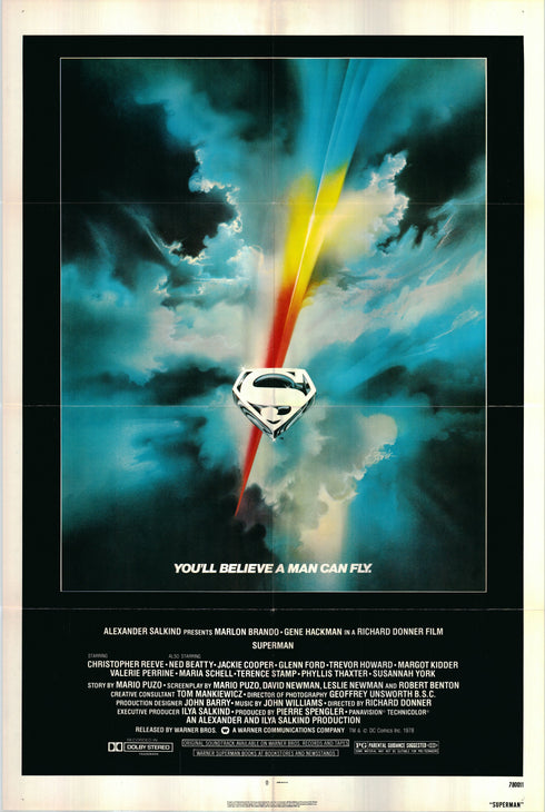 superman 1978 one sheet poster folded