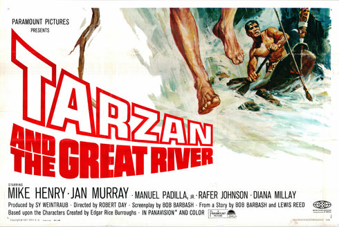 tarzan and the great river 1967 one sheet poster folded