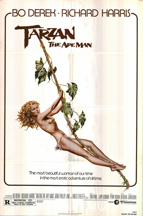 tarzan the ape man 1981 one sheet poster folded