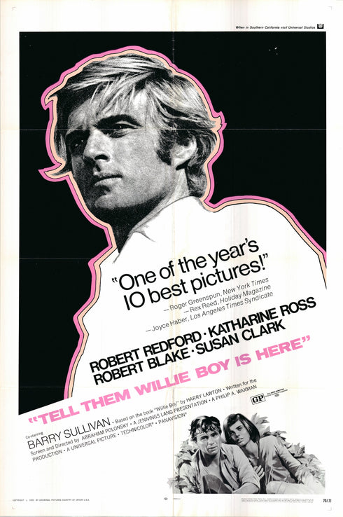 tell them willie boy is here 1970 one sheet poster folded