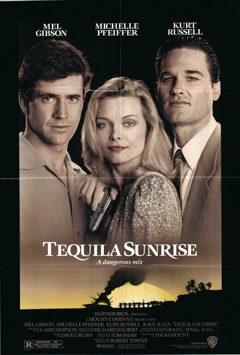 tequila sunrise 1988 one sheet poster folded