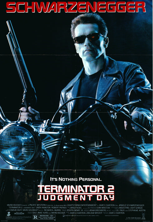 terminator 2 1991 one sheet poster folded