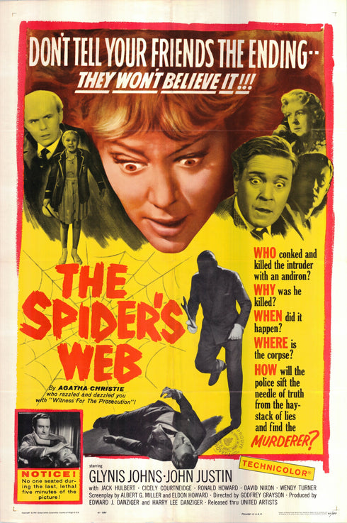 the spider's web 1961 one sheet poster folded