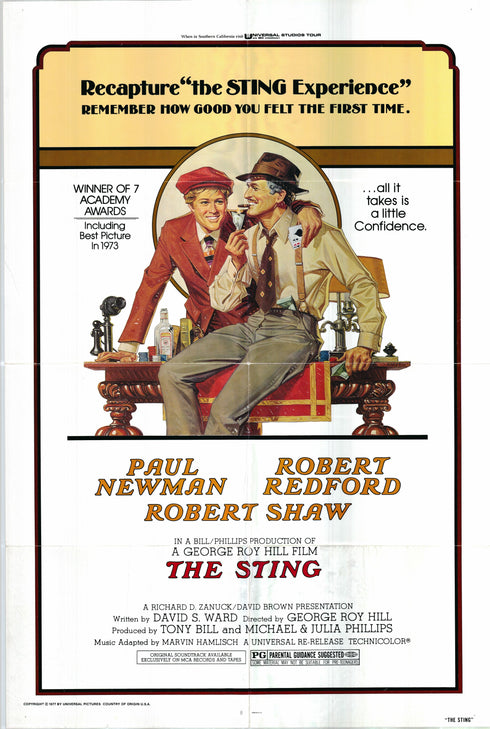 the sting 1977R one sheet poster folded