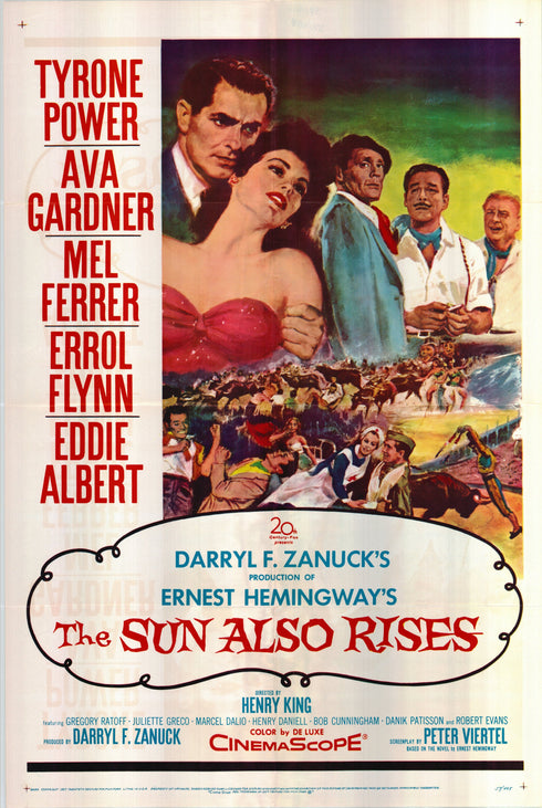 the sun also rises 1957 one sheet poster folded