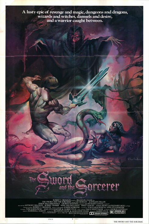 the sword and the sorcerer 1982 style b one sheet poster folded