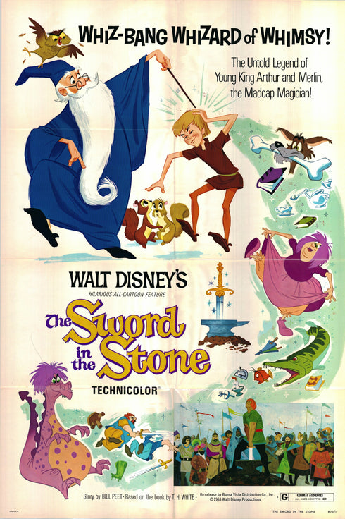 the sword in the stone 1973 one sheet poster folded
