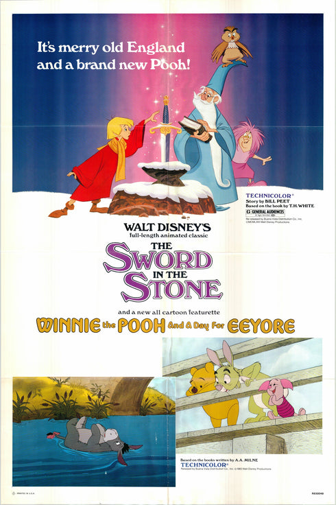 the sword in the stone 1983R one sheet poster folded