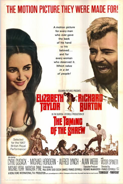 the taming of the shrew 1967 one sheet poster folded