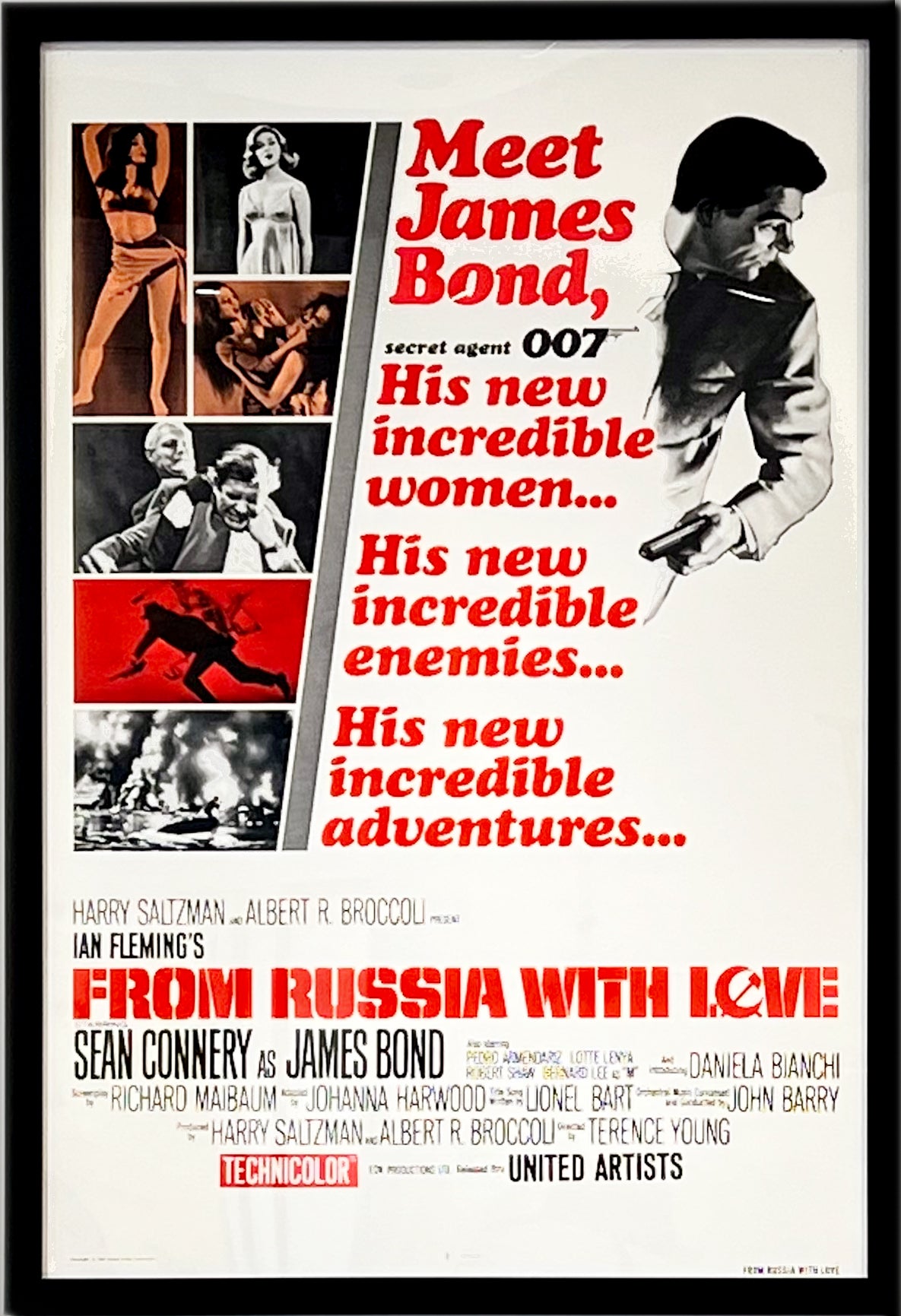 collector-item movie poster, restored + framed<br>From Russia With Love <span class='visuallyhidden'>Call or text 323-404-2959 if you need shopping assistance.</span>