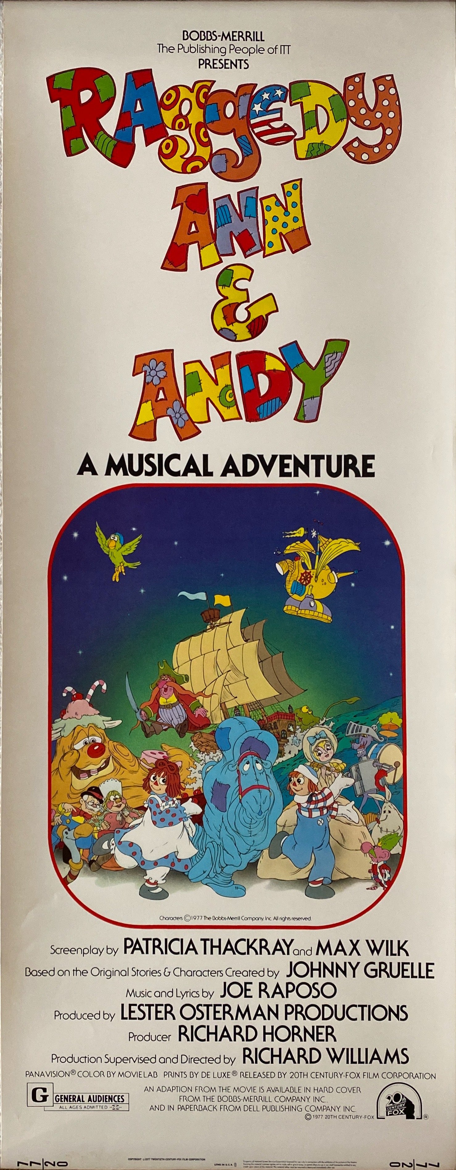 アンとアンディーの大冒険　USオリジナル映画ポスター raggedy ann & andy 1977 insert card – Movie Art Sales Gallery